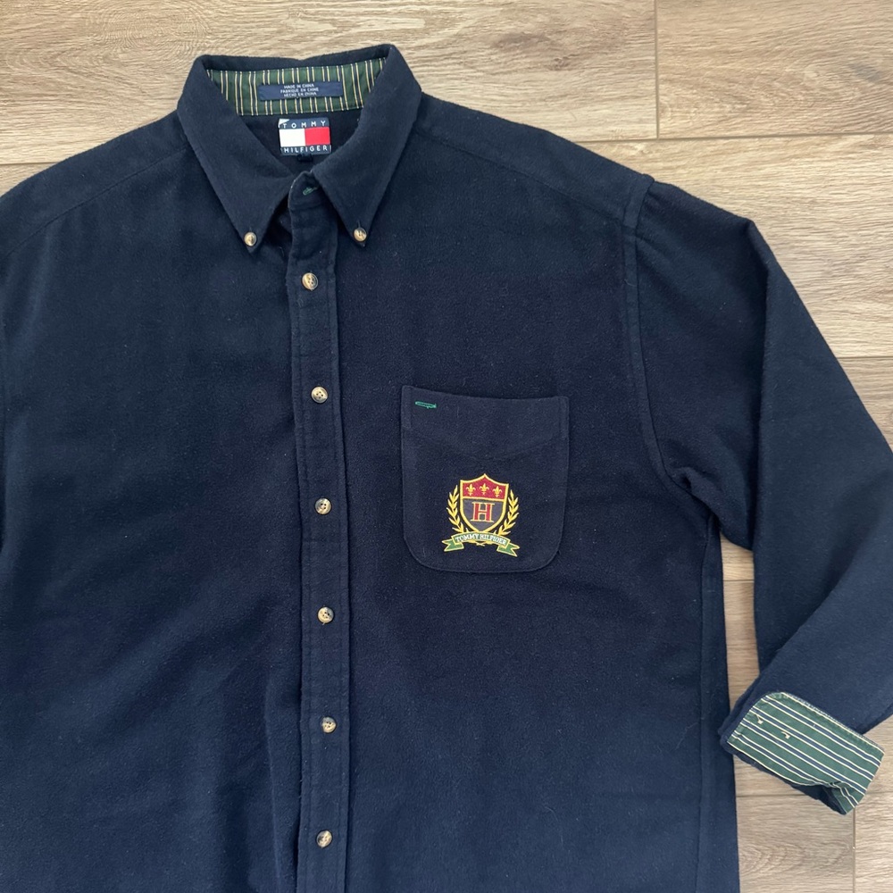 Tommy Hilfiger Old Money Wool Blend Shirt Jacket Navy Quiet Luxury